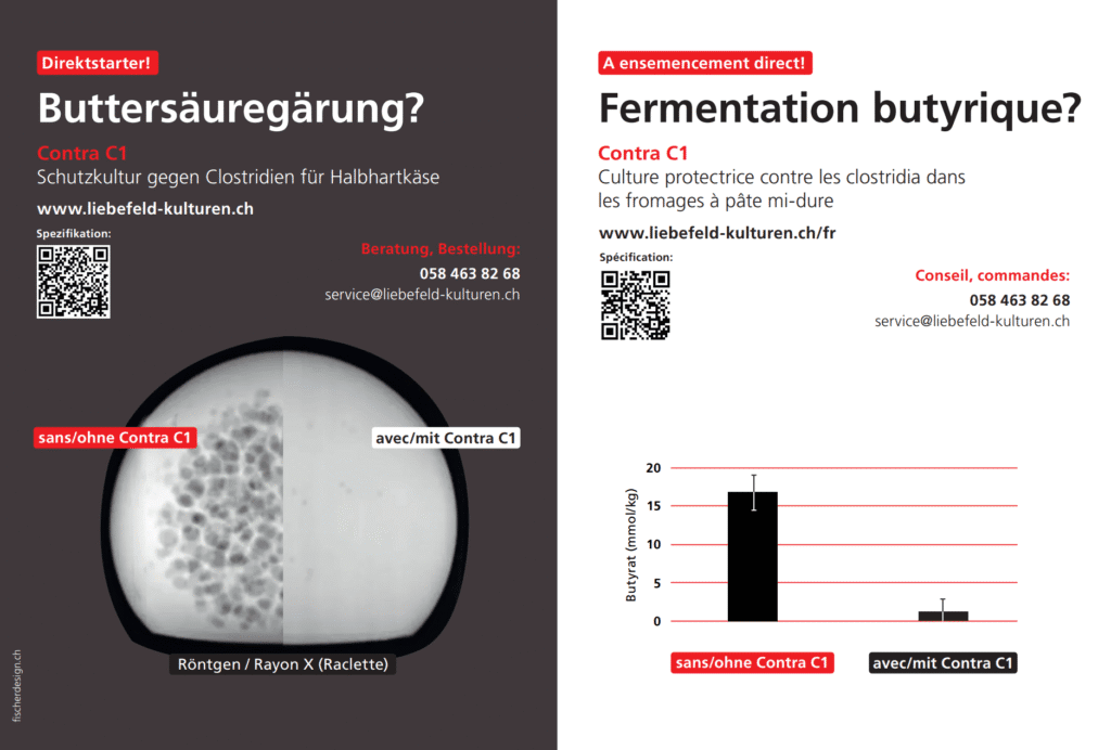 Informationsblatt Contra C1 gegen Buttersäuregärung im Käse